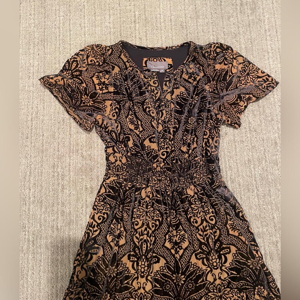 Anthropologie | Tan and Black Velvet Maxi Dress - Picture 10 of 14